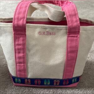 TikTok Viral G.H Bass Canvas Tote Bag in Pink and Cream